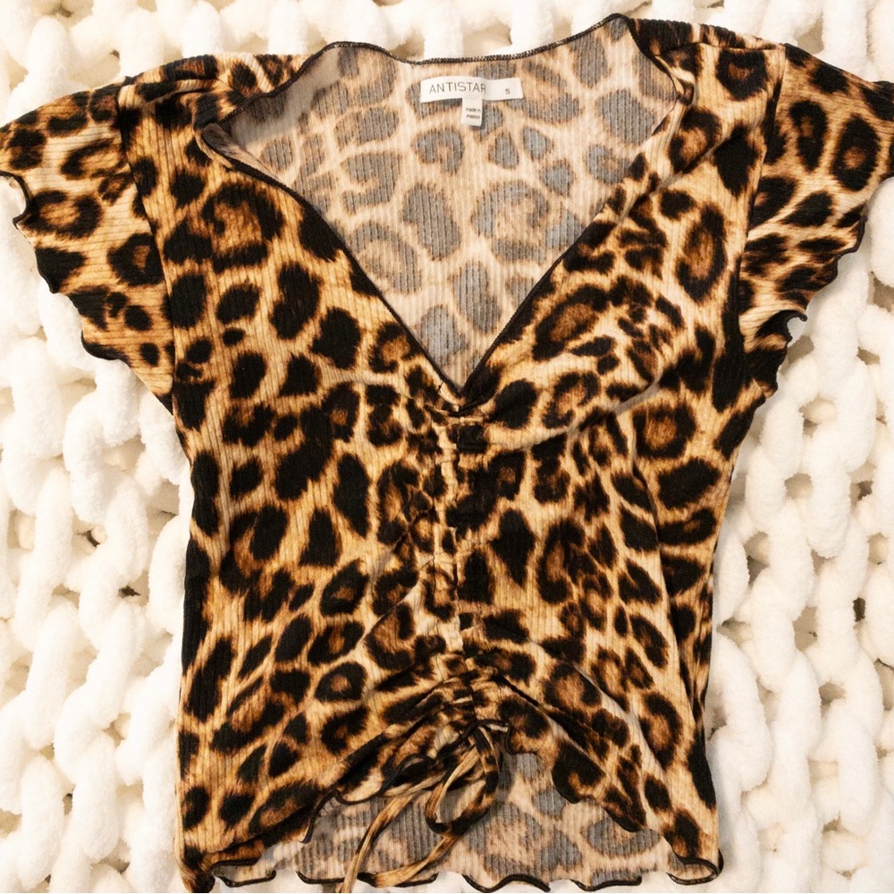 Antistar Cheetah Print Crop Top